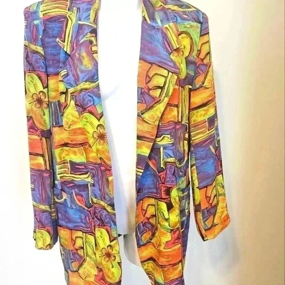 Vintage CEDARS 💯 % SILK Jacket Size Medium EUC - Picture 3 of 12